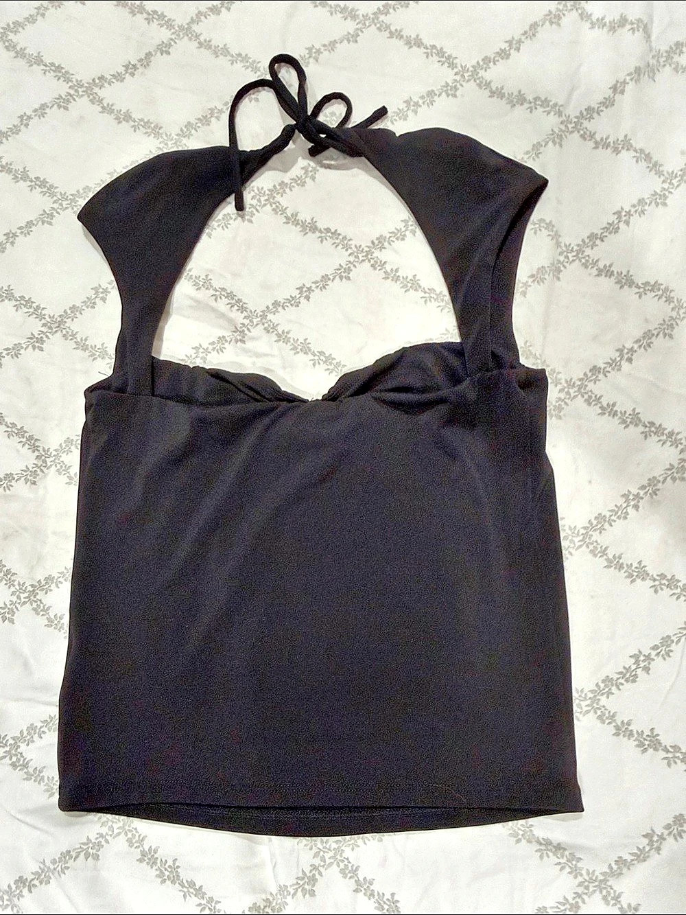 Garage Ruched Pixie Halter Top Black Size Small - Picture 2 of 3